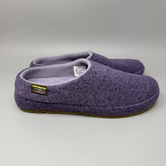 L.L. Bean Shoes - LL Bean Women's Sweater Fleece Slipper Scuff Slip on Purple Size 8